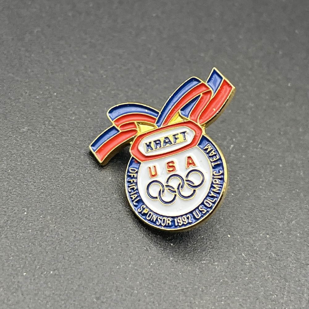 Kraft Foods Olympic Games Team USA Sponsor Medal Ribbon Lapel Hat Pin